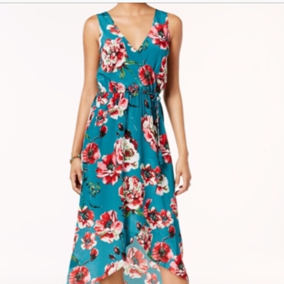 Silk Hilow Foux Wrap Dress 